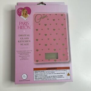 Paris Hilton Pink and Gold Heart Digital Glass Kitchen Scale